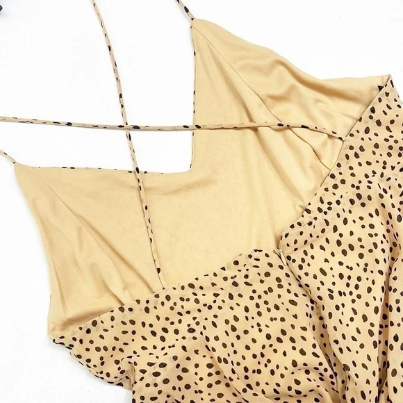 Forever 21 tan/black dot print dress - Picture 3 of 5